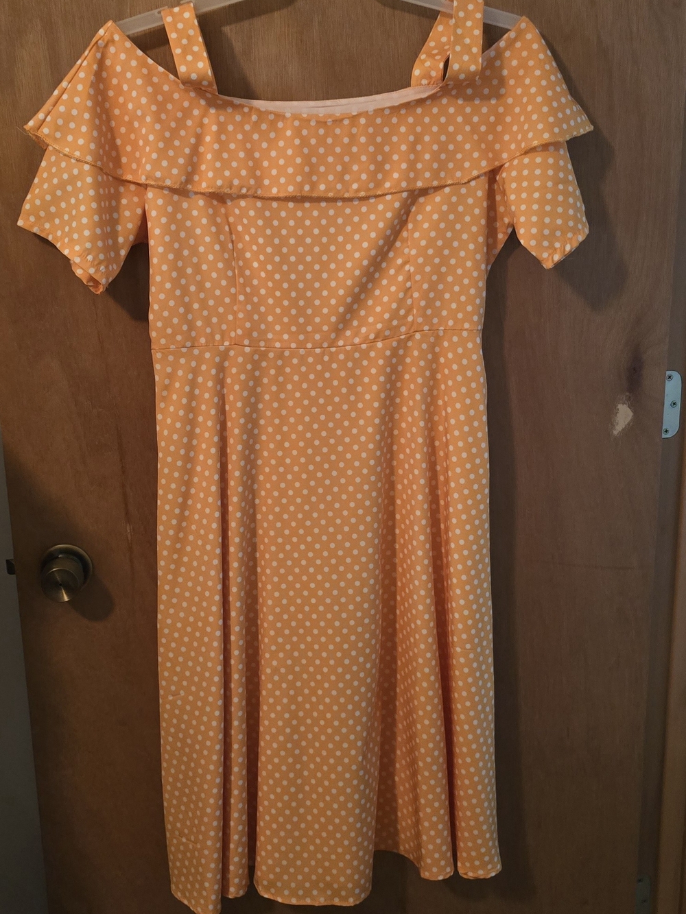 Sunshine Polka Dot Off-Shoulder Midi Dress - Worn 1x To A Tea Party